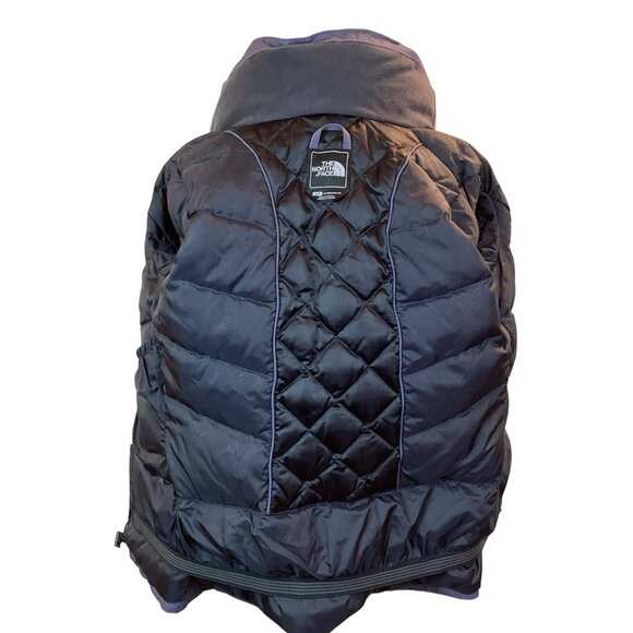 North Face HyVent 550 Down Womens S/P Hooded Belted Winter Jacket Lavender - Picture 8 of 13